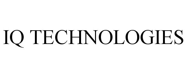 Trademark Logo IQ TECHNOLOGIES
