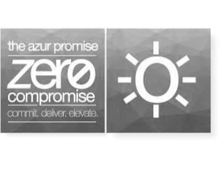 Trademark Logo THE AZUR PROMISE ZERO COMPROMISE COMMIT. DELIVER. ELEVATE.