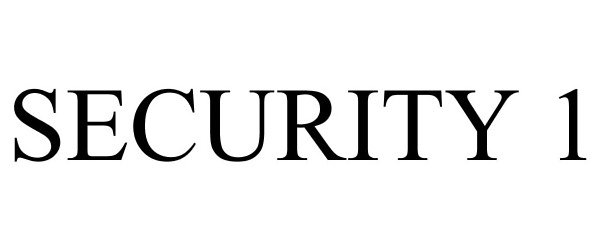 Trademark Logo SECURITY 1