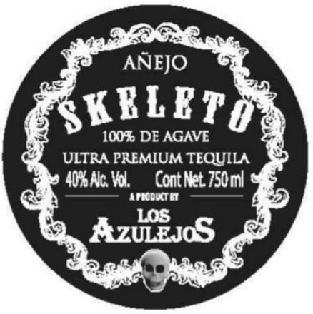  AÃEJO SKELETO 100% DE AGAVE 40% ALC. VOL. CONT NET. 750 ML A PRODUCT BY LOS AZULEJOS