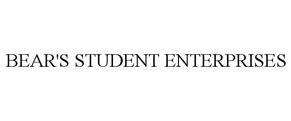 Trademark Logo BEAR'S STUDENT ENTERPRISES