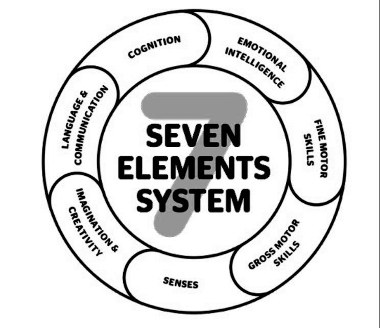  7 SEVEN ELEMENTS SYSTEM COGNITION EMOTIONAL INTELLIGENCE FINE MOTOR SKILLS GROSS MOTOR SKILLS SENSES IMAGINATION &amp; CREATIVIT