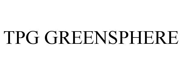 Trademark Logo TPG GREENSPHERE