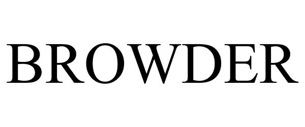 Trademark Logo BROWDER