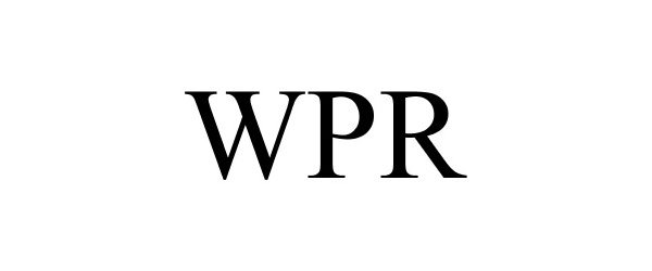 Trademark Logo WPR
