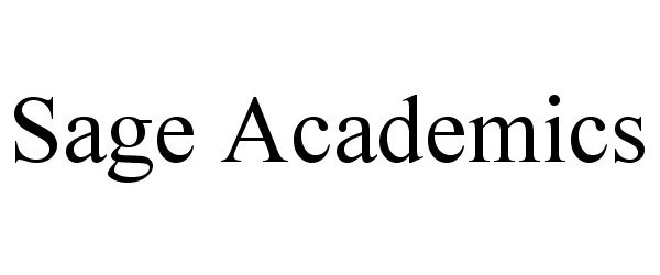 Trademark Logo SAGE ACADEMICS