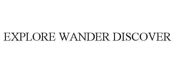 Trademark Logo EXPLORE WANDER DISCOVER