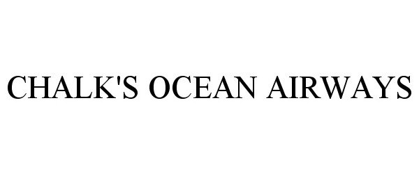  CHALK'S OCEAN AIRWAYS