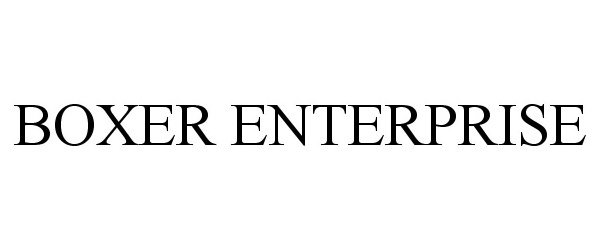 Trademark Logo BOXER ENTERPRISE