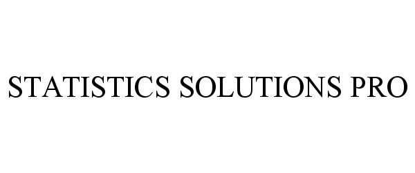  STATISTICS SOLUTIONS PRO