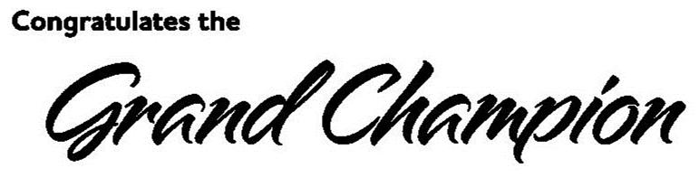 Trademark Logo CONGRATULATES THE GRAND CHAMPION