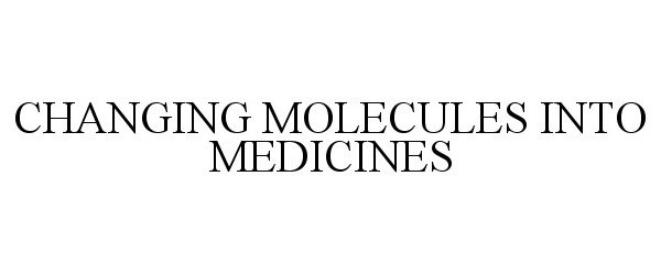  CHANGING MOLECULES INTO MEDICINES