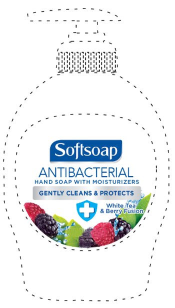  SOFTSOAP ANTIBACTERIAL HAND SOAP WITH MOISTURIZERS GENTLY CLEANS &amp; PROTECTS WHITE TEA &amp; BERRY FUSION