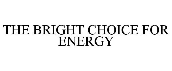  THE BRIGHT CHOICE FOR ENERGY