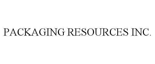  PACKAGING RESOURCES INC.