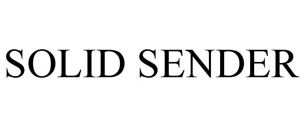 Trademark Logo SOLID SENDER