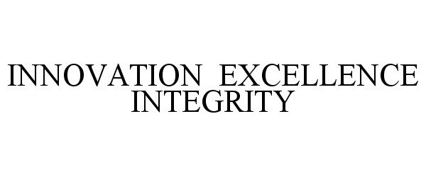  INNOVATION EXCELLENCE INTEGRITY