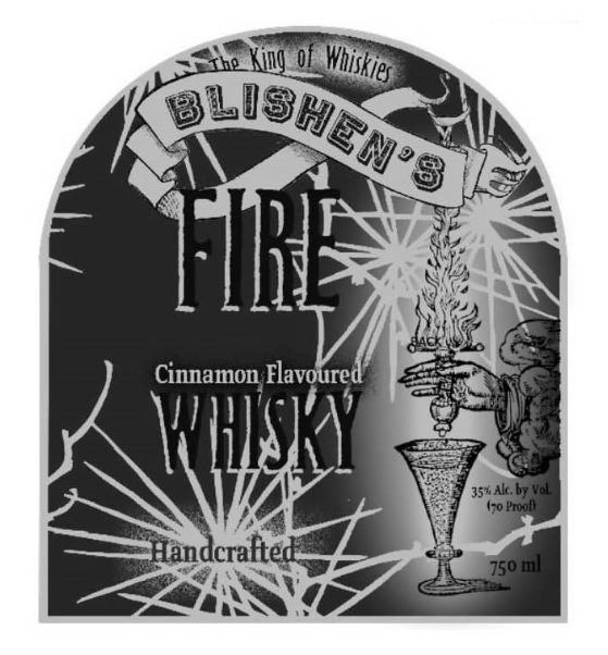 Trademark Logo THE KING OF WHISKIES BLISHEN'S FIRE CINNAMON FLAVOURED WHISKY HANDCRAFTED 35% ALC. BY VOL. (70 PROOF) 750 ML