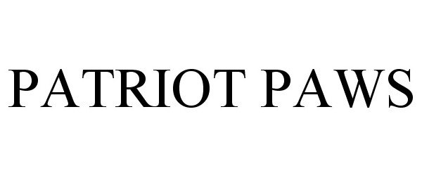 Trademark Logo PATRIOT PAWS