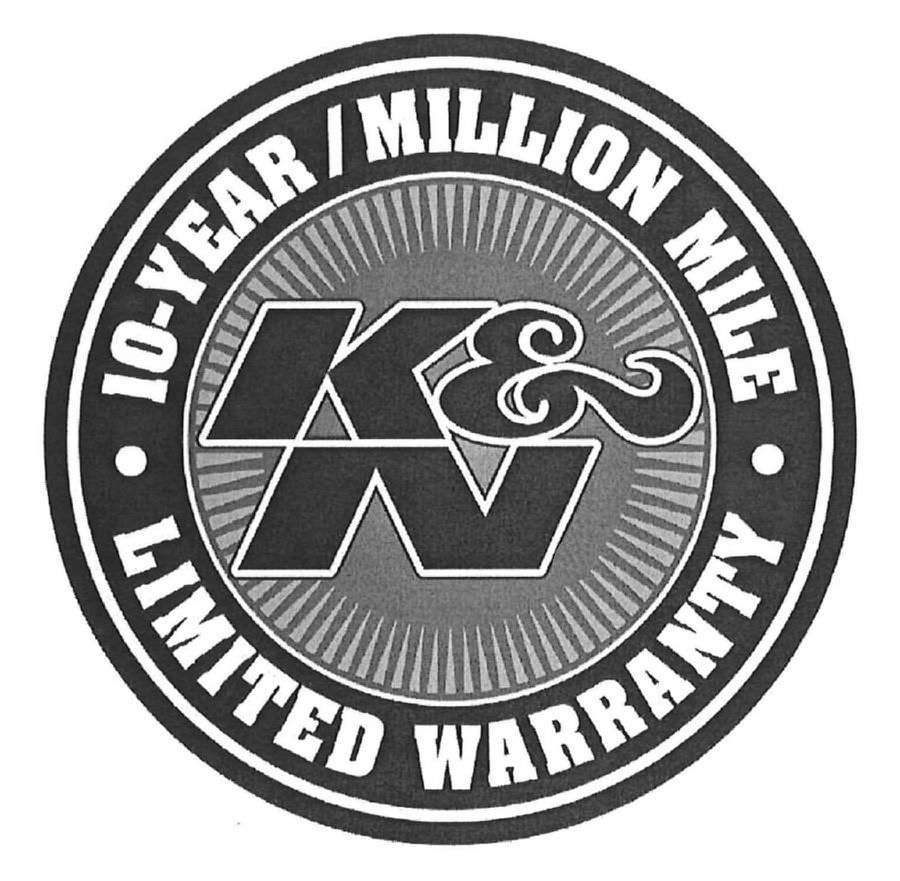 Trademark Logo K&amp;N Â· 10-YEAR/MILLION MILE Â· LIMITED WARRANTY