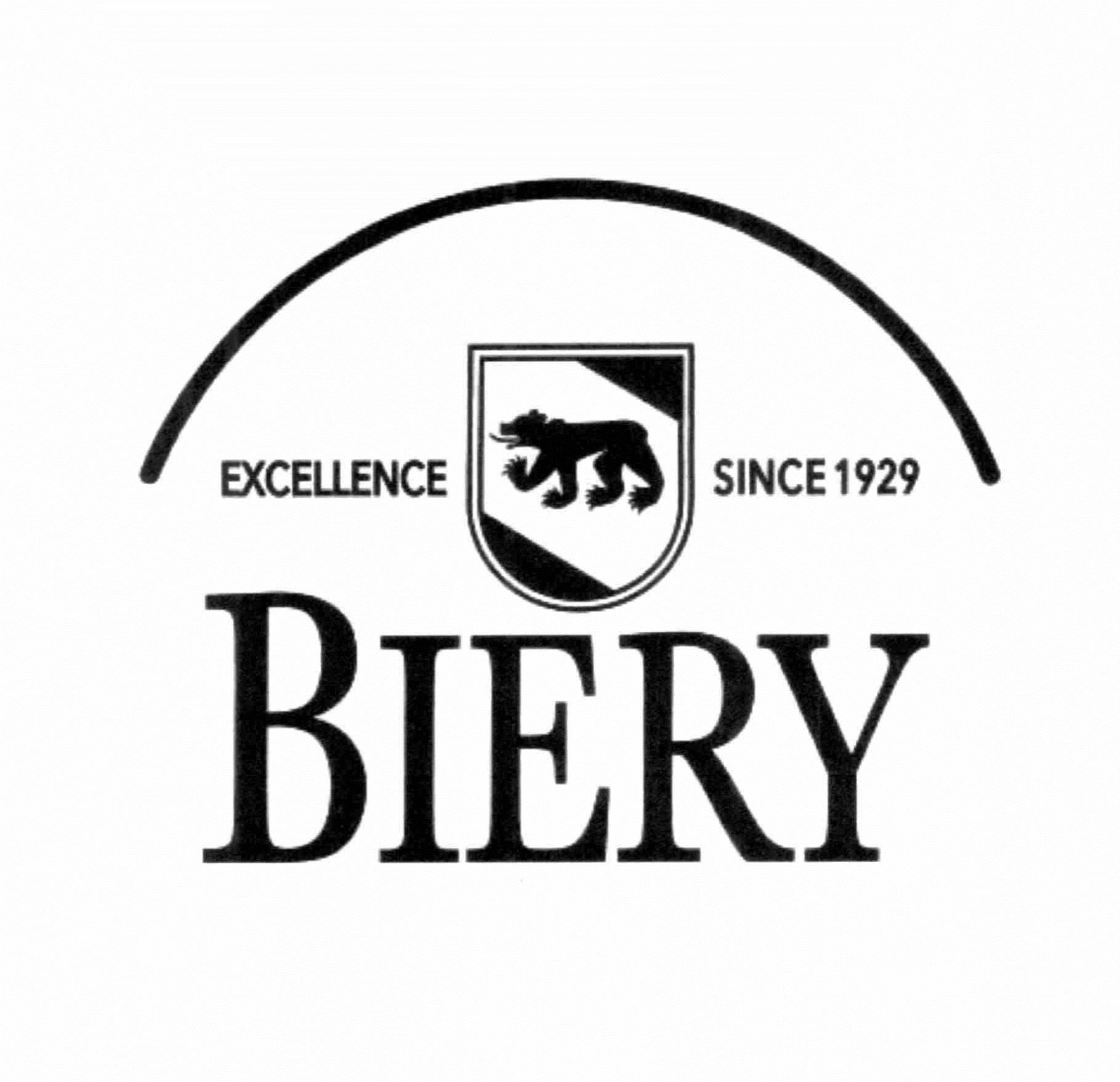 Trademark Logo BIERY EXCELLENCE SINCE 1929