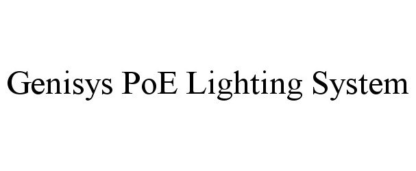  GENISYS POE LIGHTING SYSTEM