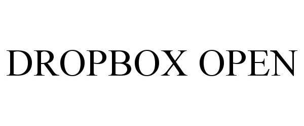 Trademark Logo DROPBOX OPEN