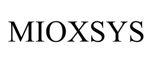 Trademark Logo MIOXSYS