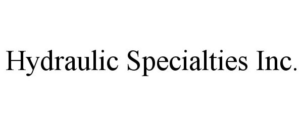  HYDRAULIC SPECIALTIES INC.