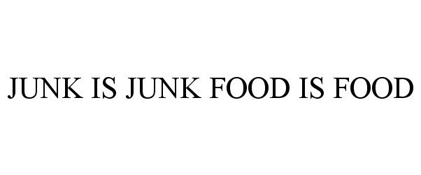 Trademark Logo JUNK IS JUNK FOOD IS FOOD