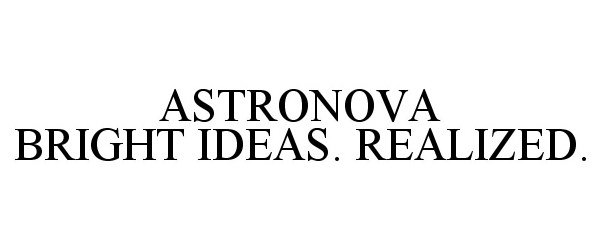 Trademark Logo ASTRONOVA BRIGHT IDEAS. REALIZED.
