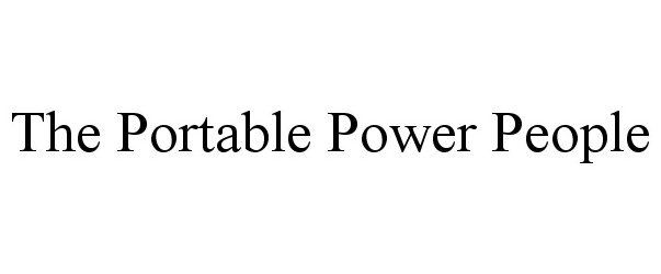  THE PORTABLE POWER PEOPLE