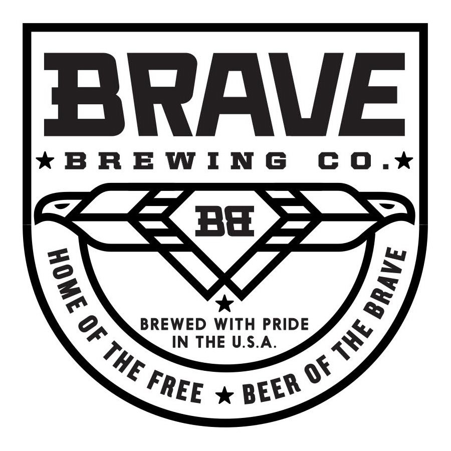  BB BRAVE BREWING CO. BREWED WITH PRIDE IN THE U.S.A. HOME OF THE FREE BEER OF THE BRAVE