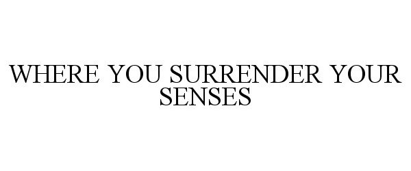  WHERE YOU SURRENDER YOUR SENSES