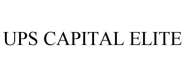 Trademark Logo UPS CAPITAL ELITE