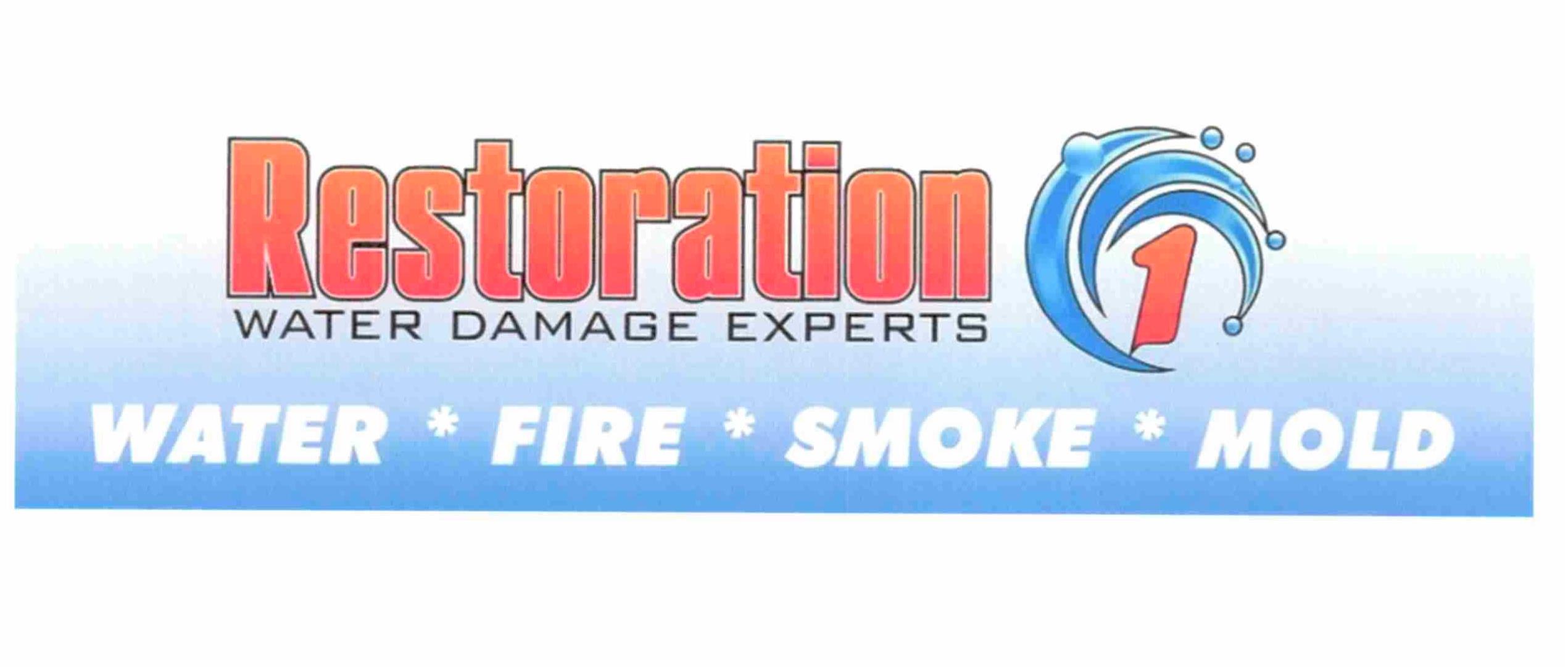 Trademark Logo RESTORATION 1 WATER DAMAGE EXPERTS WATER * FIRE * SMOKE * MOLD