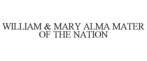 Trademark Logo WILLIAM & MARY ALMA MATER OF THE NATION