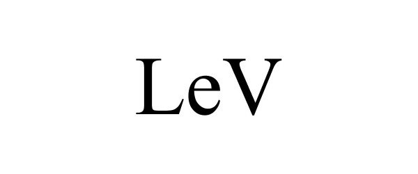Trademark Logo LEV