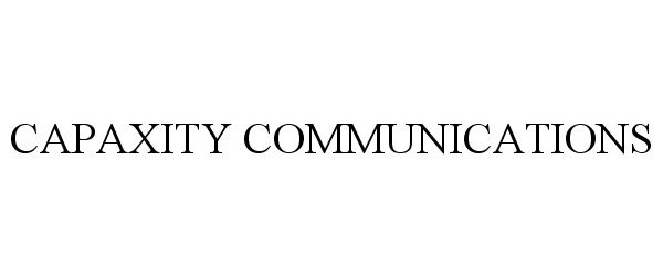  CAPAXITY COMMUNICATIONS