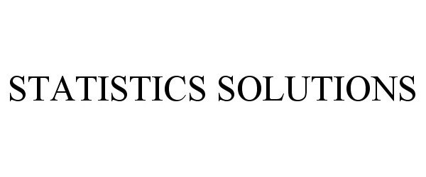  STATISTICS SOLUTIONS