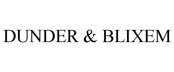 Trademark Logo DUNDER & BLIXEM