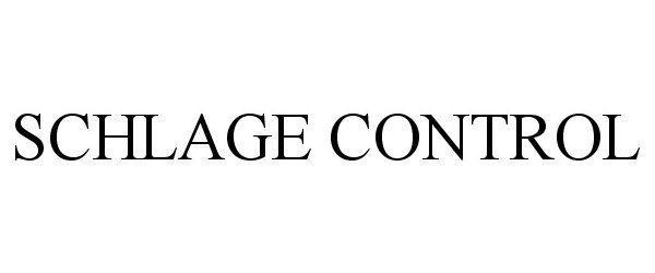 Trademark Logo SCHLAGE CONTROL