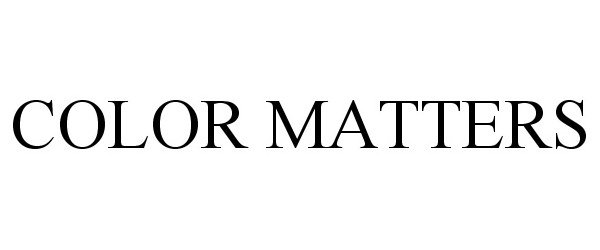 Trademark Logo COLOR MATTERS