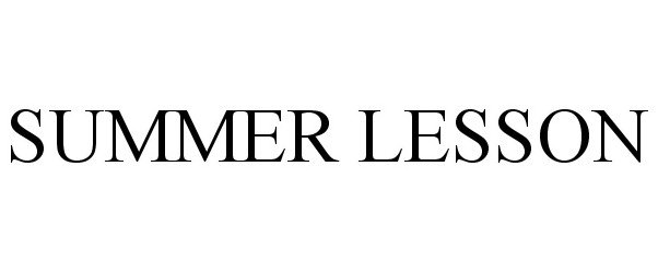  SUMMER LESSON