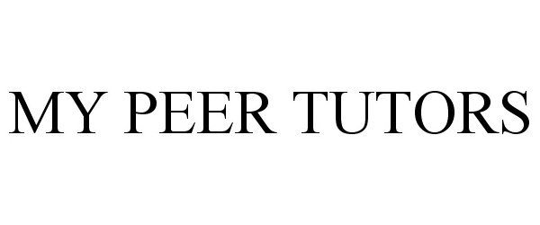 Trademark Logo MY PEER TUTORS