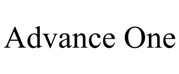 Trademark Logo ADVANCE ONE