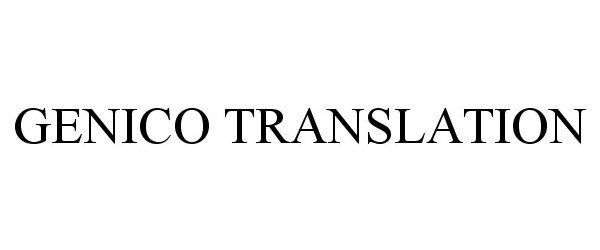  GENICO TRANSLATION