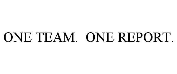 Trademark Logo ONE TEAM. ONE REPORT.