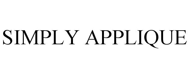 Trademark Logo SIMPLY APPLIQUE
