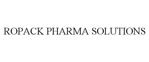 Trademark Logo ROPACK PHARMA SOLUTIONS